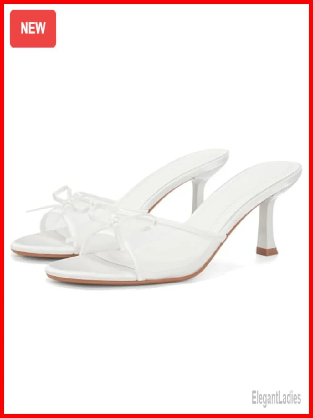 Kitten Heel Open Round Toe Slip On Mesh Mid Heeled Sandals